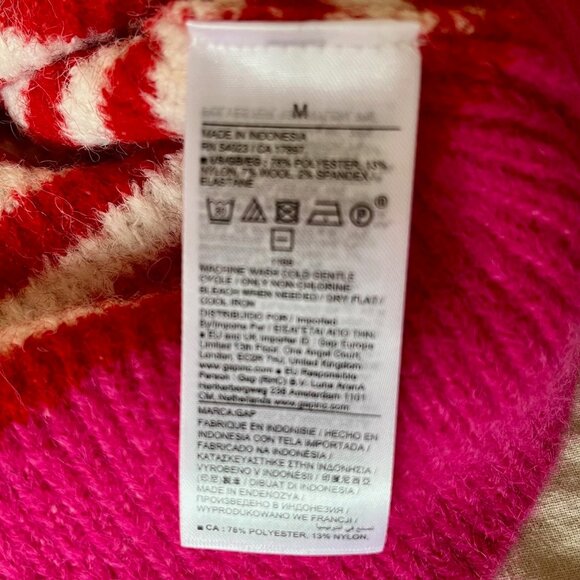 NWT Gap CashSoft Striped Crewneck Sweater Pink, Red, White | Size M - Picture 9 of 9
